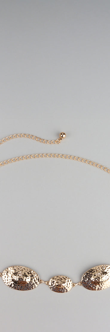 Bold Shine Etched Concho Chain Belt