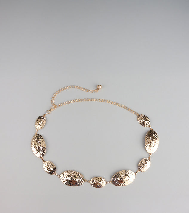 Bold Shine Etched Concho Chain Belt