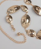 Bold Shine Etched Concho Chain Belt