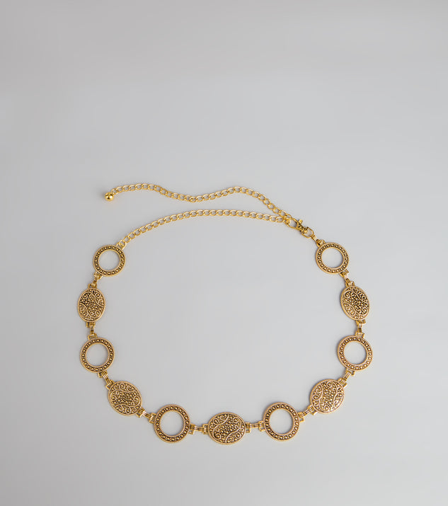 Gilded Era Textured Concho Chain Belt