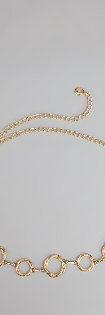 Style your vibe in seconds with the Loop It In Circle Chain Belt, a fashion accessories essential that completes any outfit with ease.