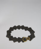 Golden Edge Grommet Medallion Belt