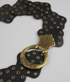 Golden Edge Grommet Medallion Belt
