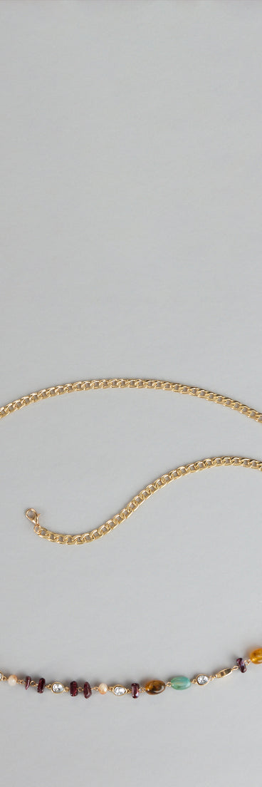 New Obsession Beaded Stone Chain Belt