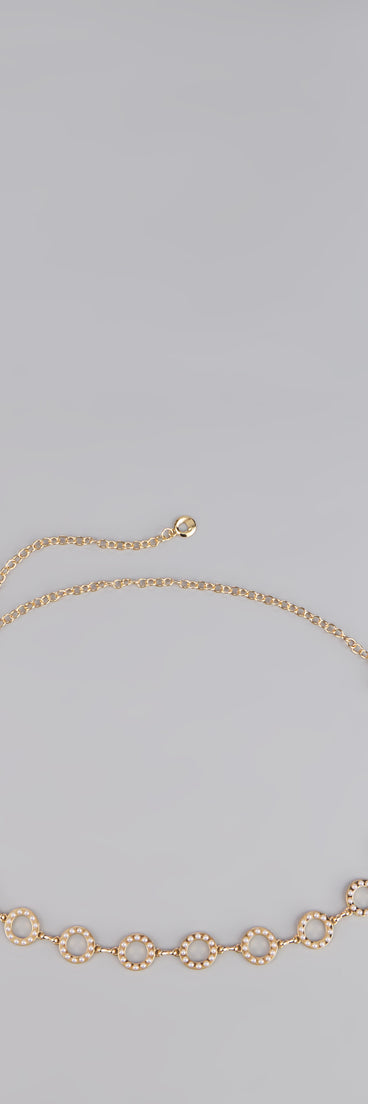 Style your vibe in seconds with the Linked Up Faux Pearl Chain Belt, a fashion accessories essential that completes any outfit with ease.