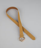 Buckle Up Etched Faux Leather Belt