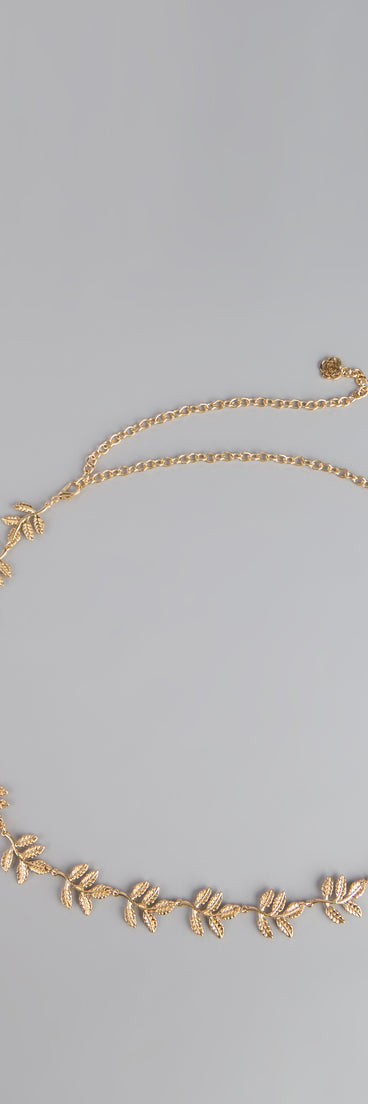 Style your vibe in seconds with the Golden Flair Leaf Chain Belt, a fashion accessories essential that completes any outfit with ease.
