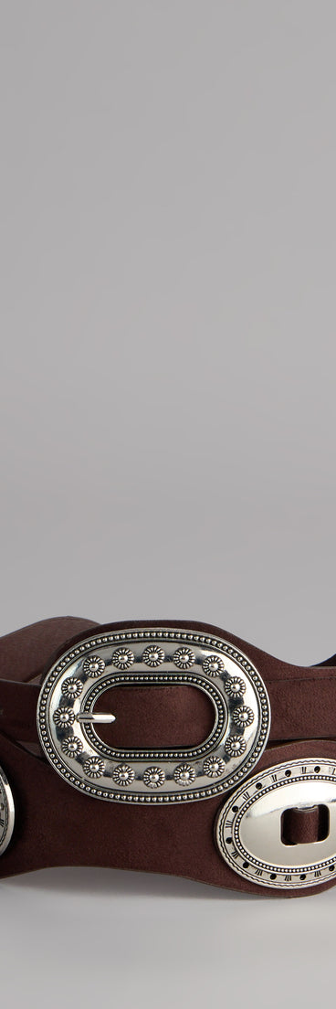 Western Cool Concho Faux Leather Belt