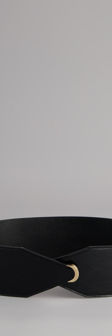 Sleek Finish Faux Leather Stretch Belt