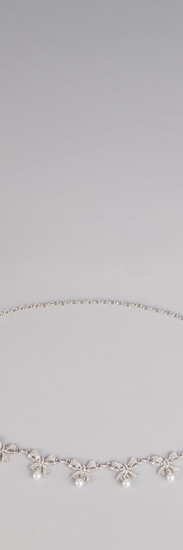 Glam Bow And Pearl Charm Belt