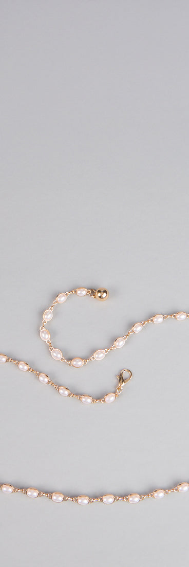 Everyday Elegance Faux Pearl Chain Belt