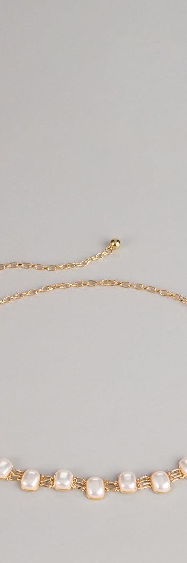 Polished Details Pearl Chain Belt