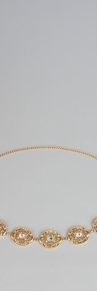 Golden Hour Glam Rhinestone Chain-Link Belt