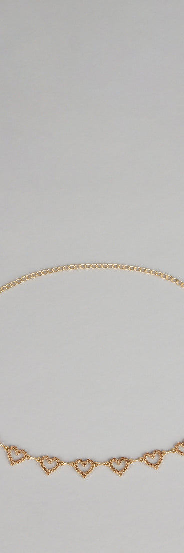 Sweet on You Sparkle Heart Chain Belt