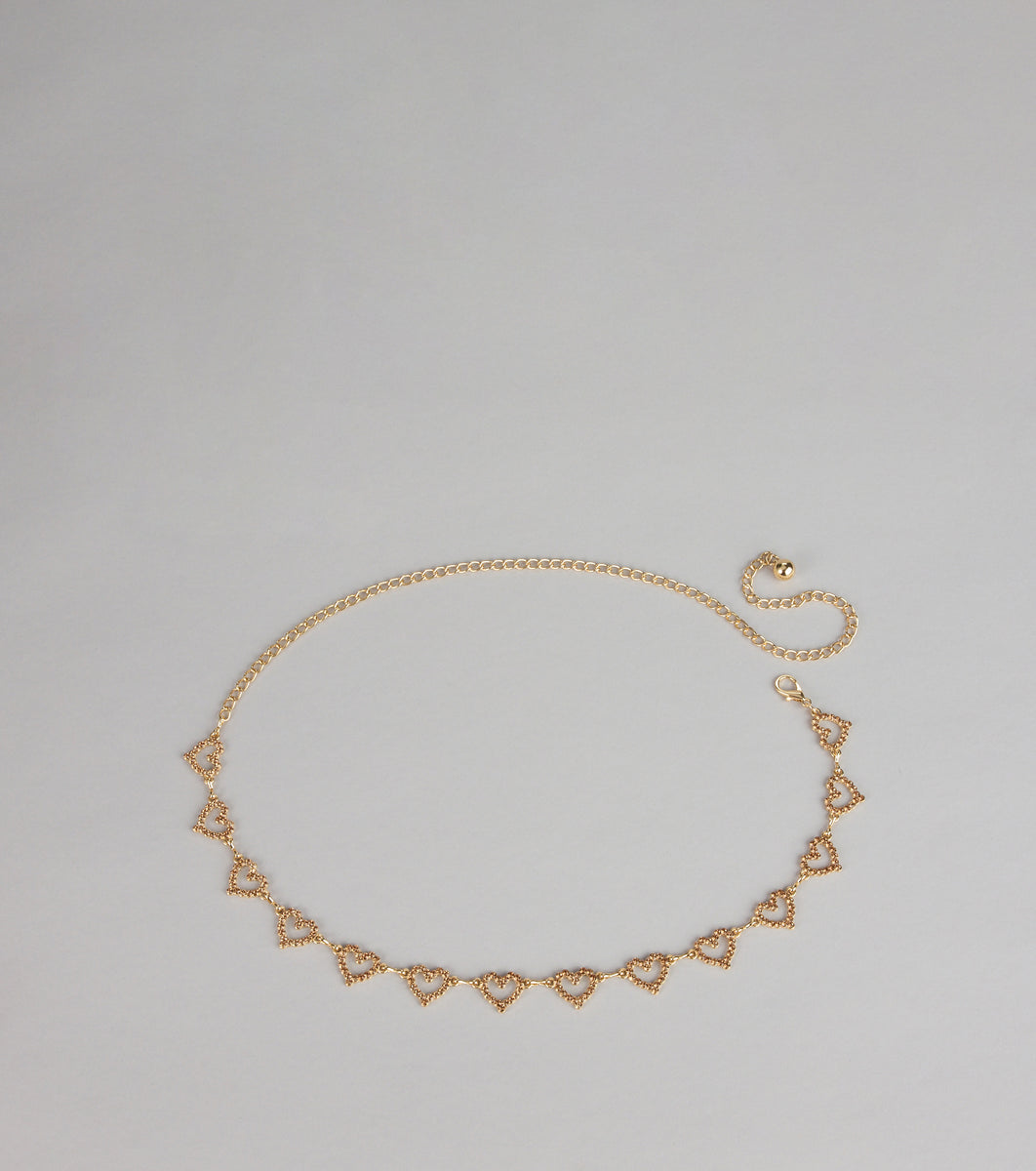 Sweet on You Sparkle Heart Chain Belt & Windsor