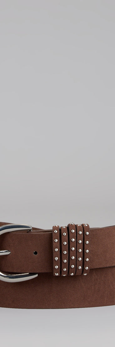 Effortless Attitude Studded Faux Suede Belt