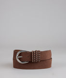 Effortless Attitude Studded Faux Suede Belt