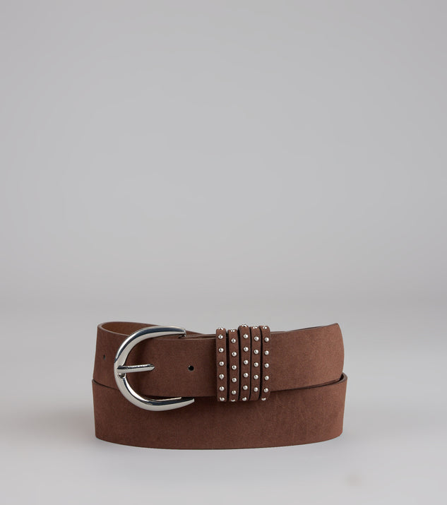 Effortless Attitude Studded Faux Suede Belt