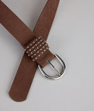 Effortless Attitude Studded Faux Suede Belt