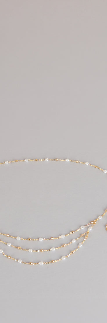 Delicate Glow Pearl Chain Belt