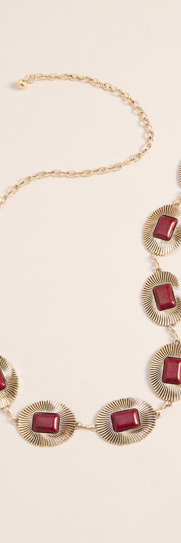 Desert Drama Stone Concho Chain Belt
