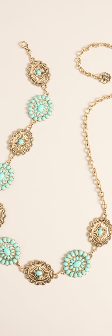 Desert Detail Stone Concho Chain Belt