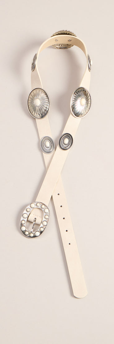 Extra Deets Stone Concho Belt