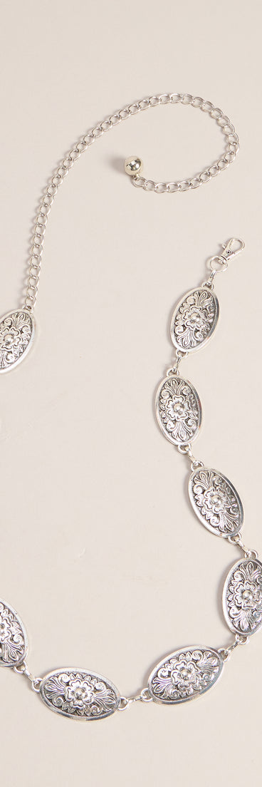 Wild Bloom Flower Concho Chain Belt