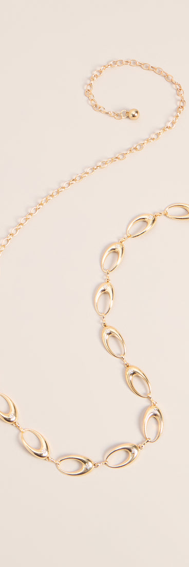 Linked In Bloom Oval Chain Belt