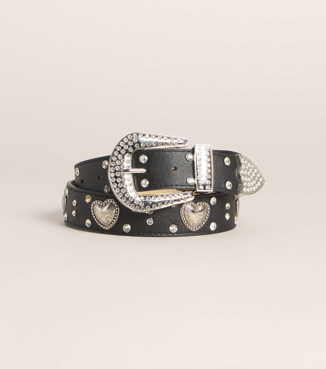 Love Struck Rhinestone Heart Belt & Windsor