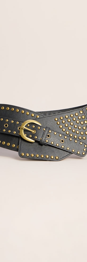 Waist Rules Studded Wide Belt