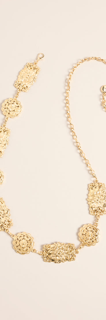 Vintage Crush Floral Medallion Chain Belt