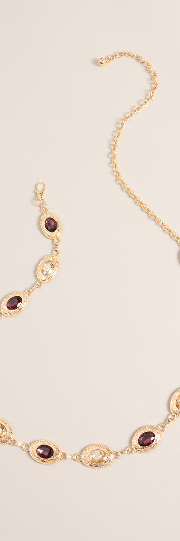 Gem Theory Rhinestone Concho Chain Belt