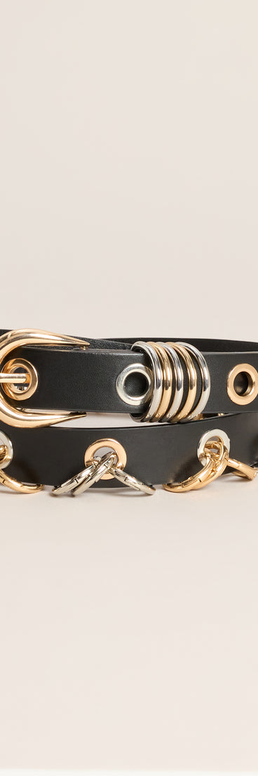 Hardware Remix Two Tone Grommet Ring Belt