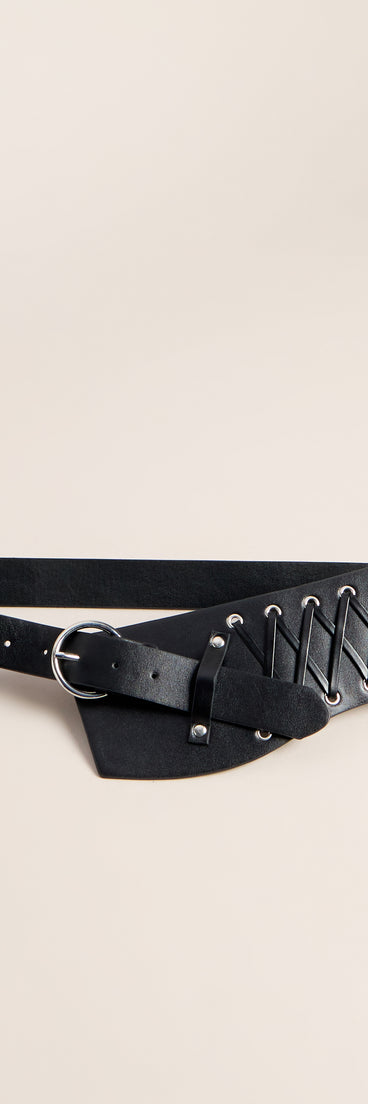 Waist Game Lace Up Faux Leather Belt