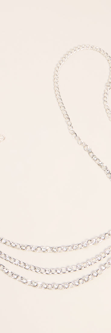 Shine On Rhinestone Layered Chain Belt