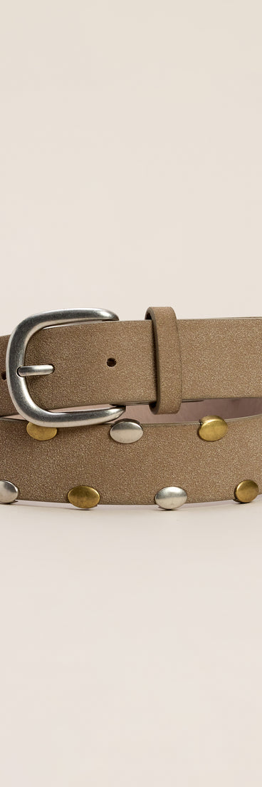 Western Edge Studded Faux Suede Belt