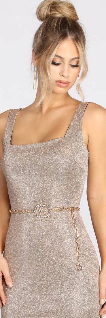 Ur A Gem Rhinestone Chain Link Belt