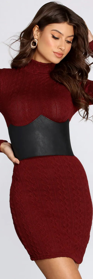 Sleek Faux Leather Corset Belt