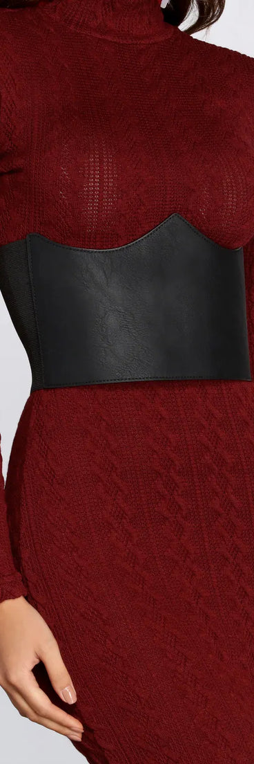 Sleek Faux Leather Corset Belt