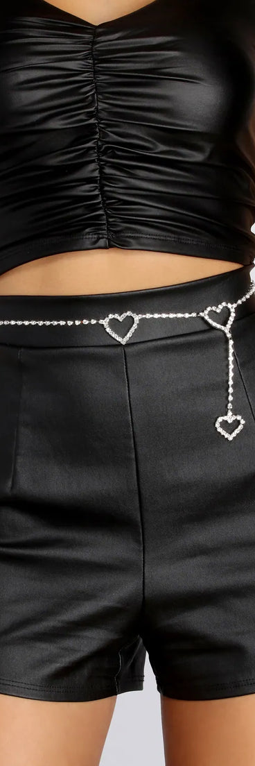 Rhinestone Heart Belt