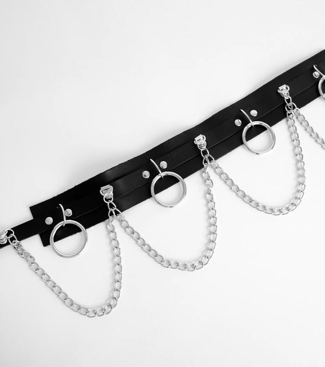 She's Got Edge Faux Leather Chain Belt