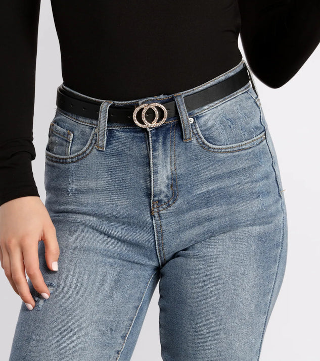 A Sparkling Finish Dainty Double O-Ring Belt