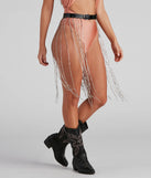 Festive Babe Rhinestone Fringe Belt