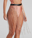 Festive Babe Rhinestone Fringe Belt