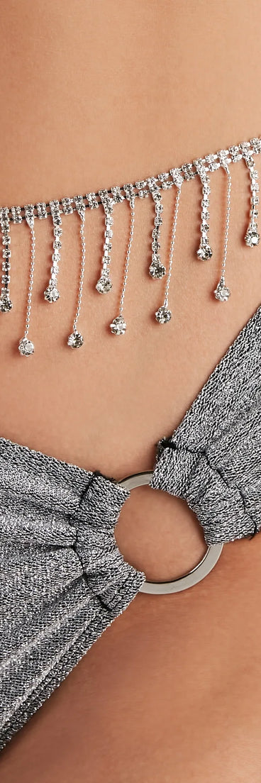 Glam Tassels Rhinestone Belt