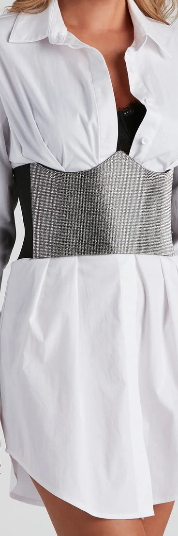 Edgy-Glam Rhinestone Corset Belt