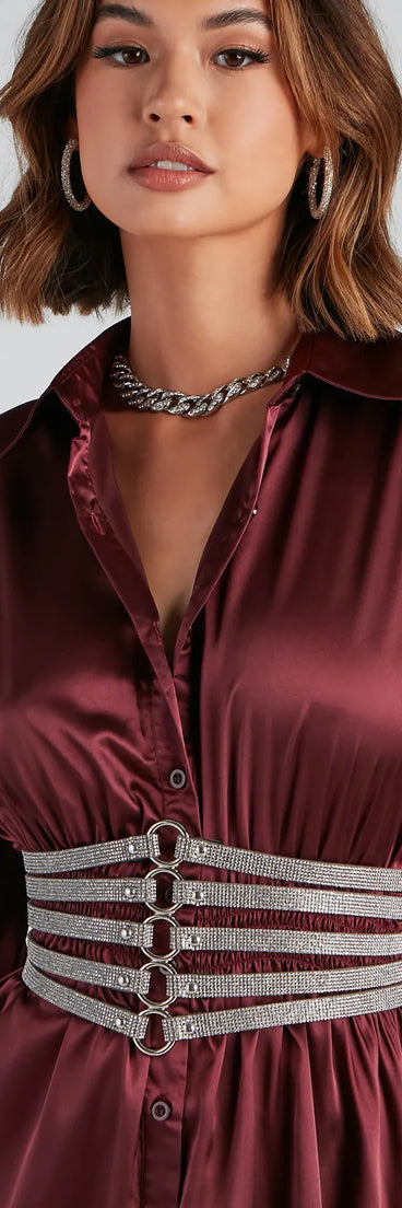 Glam Rhinestone Stretch Belt