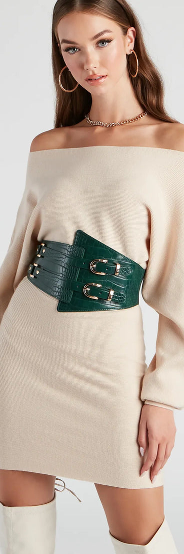 Style Secured Faux Leather Corset Belt