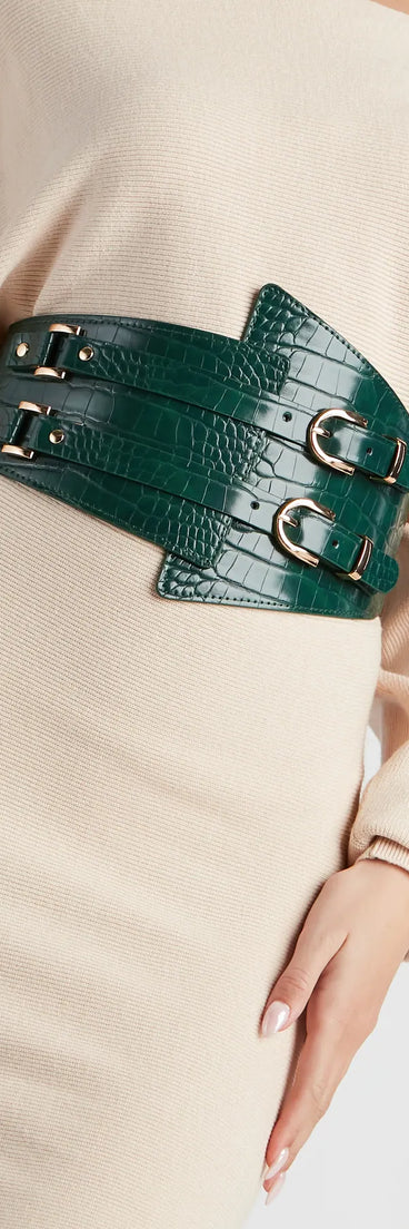 Style Secured Faux Leather Corset Belt